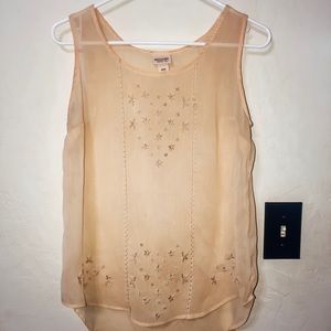 Cream see through tank top